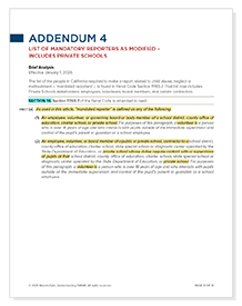 Mandatory Reporters Addendum
